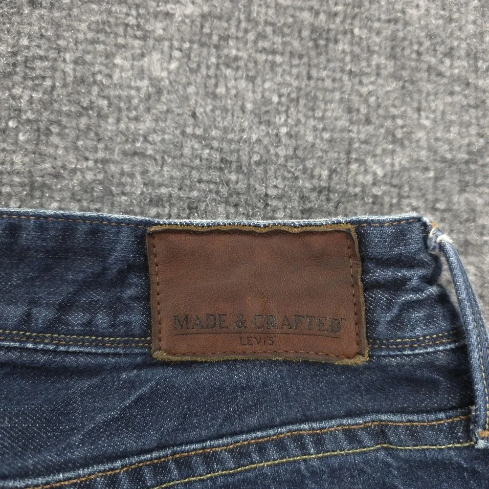 Levis‎ Made & Crafted Jeans Mens 33x29 Blue Ruler Straight Button Fly Big E Logo